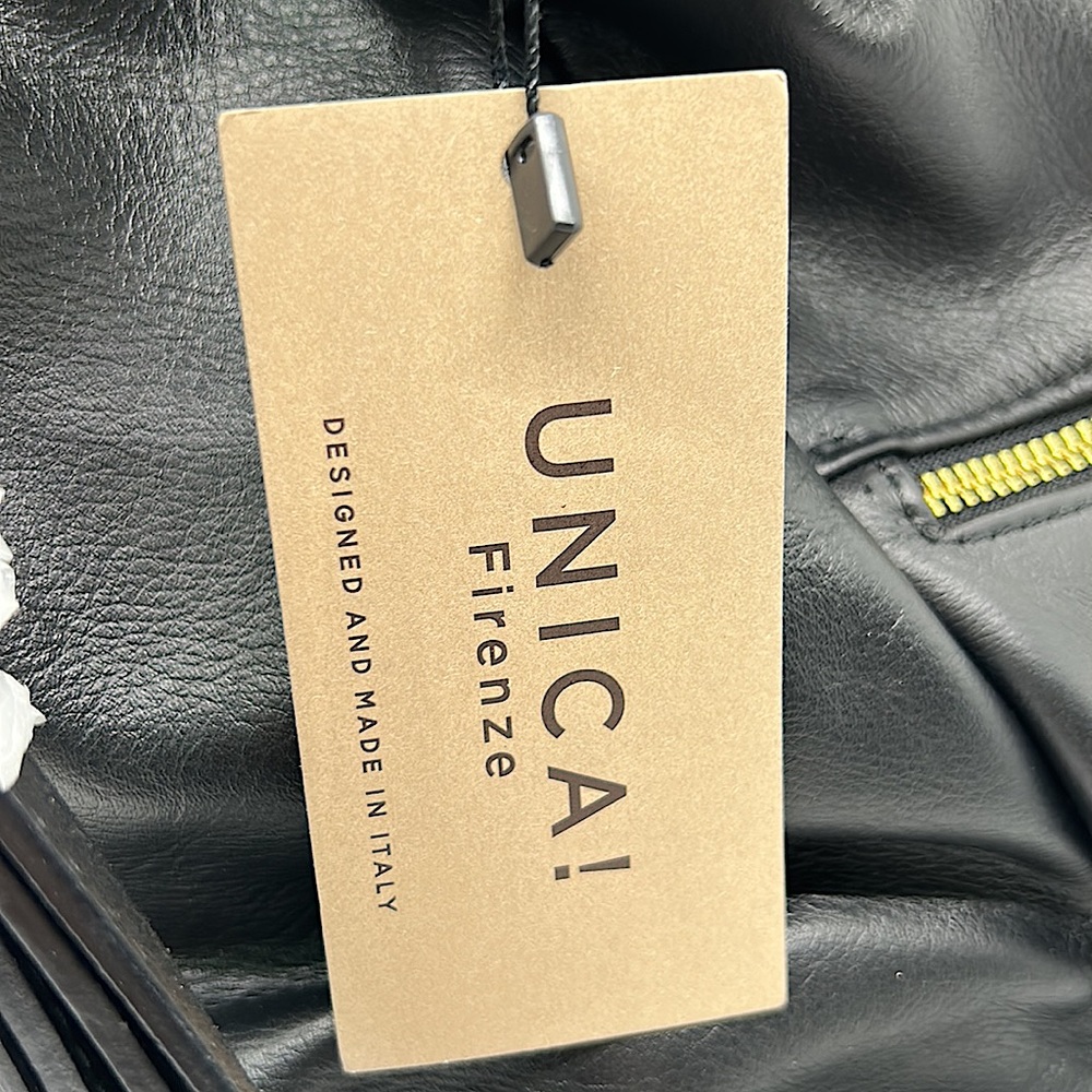 UNICA! Firenze NWT Luxurious Black Leather Backpack Bag ❤️❤️ - Picture 9 of 9
